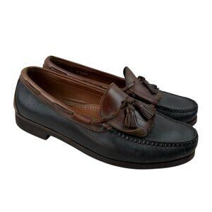 *Allen Edmonds Nashua Loafers Mens 13D Leather Black Brown Kiltie Tassle Luxury